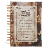 Christian Art Gifts Journal W/Scripture for Men/Women the Lord's Prayer Mathew Bible Verse Brown 192 Ruled Pages, Large Hardcover Notebook, Wire Bound 1639521135 Book Cover