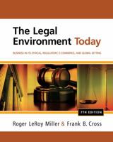The Legal Environment Today 0324375115 Book Cover