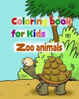 Funny and coloring book with 25 happy zoo animals: For Kids ages 4 and up B098GY3YKV Book Cover