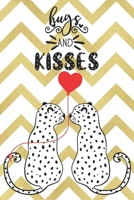 Hugs And Kisses: Valentine Day Notebook for Leopard Lovers | Gift for Loved One | Friend Co-Worker | Kids (Romantic Journals and Coloring Books for Adults and Kids) 1660678064 Book Cover