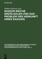 Radium-reiche Erd�lsolen und das Problem der Herkunft ihres Radiums 3111310566 Book Cover