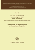 Untersuchungen des Wärmeübergangs an viskoelastischen Flüssigkeiten 3531024159 Book Cover