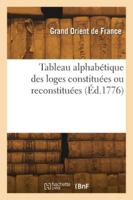 Tableau alphabétique des loges constituées ou reconstituées 2418272419 Book Cover