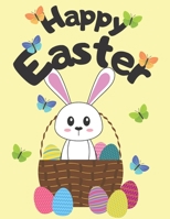Happy Easter: Great Easter coloring book fo kids B08R1MNZJG Book Cover