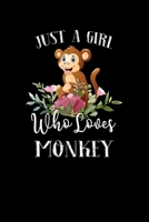 Just a Girl Who Loves Monkey: Perfect Monkey Lover Gift For Girl. Cute Notebook for Monkey Lover. Gift it to your Sister, Daughter, Mother, Mom, Grandpa Who Loves Monkey. 100 Pages Notebook 1712156373 Book Cover