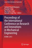 Proceedings of the International Conference on Research and Innovations in Mechanical Engineering: ICRIME-2013 8132218582 Book Cover