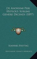 De Anonymi Peri Hypsous Sublimi Genere Dicendi (1897) 1160852243 Book Cover