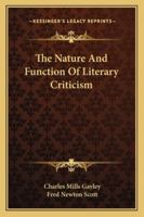 The Nature And Function Of Literary Criticism 1162898305 Book Cover