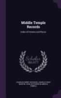 Middle Temple Records: Index of Persons and Places 1146150229 Book Cover