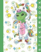 Sticker Book: Permanent Blank Sticker Collection Book for Creative Kids with Cute Alien Unicorn and Stars, Album with White 8x10 Inch Pages for Collecting Stickers, Sketching and Drawing 1676974210 Book Cover