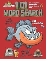 101 Word Search for Kids: SUPER KIDZ Book. Children - Ages 4-8 (US Edition). Cartoon Piranha Fish Dinosaur, Red custom art interior. 101 Puzzles with ... for fun activity time! (Dinosaurs 19WSD5) 1673368204 Book Cover