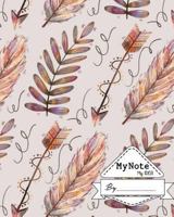 Notebook : My Note My Idea: ,8 x 10, 110 pages : Vintage-feathers-arrows 1976336562 Book Cover