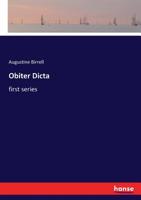 Obiter Dicta, Volume 1 1511689544 Book Cover