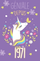 g�niale depuis 1965 avec une belle licorne: Carnet de notes lign� ou un Journal pour les filles, remplir de 110 pages (15 x 23 cm), (couverture souple finition matte, bullet journal, planner, planning 1661492185 Book Cover