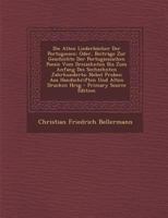Die Alten Liederbucher Der Portugiesen: Oder, Beitrage Zur Geschichte Der Portugiesischen Poesie Vom Dreizehnten Bis Zum Anfang Des Sechzehnten Jahrhu 1287778666 Book Cover