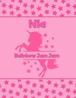Nia Rainbow Jam Jam: Personalized Draw & Write Book with Her Unicorn Name - Word/Vocabulary List Included for Story Writing 1711776645 Book Cover