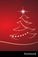 Notebook: Weihnachten, Weihnachtsbaum, Kulisse, Rot Notizbuch / Tagebuch / Schreibheft / Notizen - 6 x 9 Zoll (15,24 x 22,86 cm), 150 Seiten, gl�nzende Oberfl�che. 1702254607 Book Cover