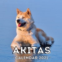 Akitas: 2021 Calendar, Cute Gift Idea For Akitas Lovers Or Owners Men And Women null Book Cover