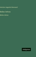 Belles-lettres: Belles-lettres (French Edition) 3563754810 Book Cover