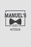 Manuel's Secret Notebook: Custom Name Lined Notebooks 6 x 9 100 Pages Personal Journal Bow Tie Gift For Him Manuel Personalized Sketchbook Gifts for Boys: Manuel Personalized Boy Gift Lined Matte Finn B084QMDGJD Book Cover