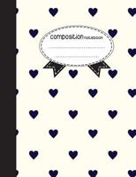 Composition Notebook, 8.5 x 11, 110 pages: Small blue heart : 1977836070 Book Cover