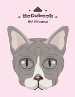 Notebook By FFunny: Brown cat on pink cover and Dot Graph Line Sketch pages, Extra large (8.5 x 11) inches, 110 pages, White paper, Sketch, Draw and Paint 1986900169 Book Cover