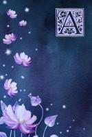 A: Monogram Initial Notebook with Purple floral design 1080837418 Book Cover