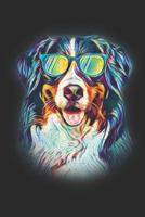 Bernese Mountain Dog: Neon Dog with Sunglasses Blank Lined Journal Notebook Diary 1731054491 Book Cover