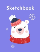 Sketchbook: Cute Kawaii Polar Bear Sketchpad: 100 Large 8.5 x 11 Blank White Pages 1677008008 Book Cover