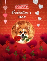 Happy Valentine's Day: Cute Dog Cover Sketchbook (8.5 x 11 Inches) For Her Or Him Girlfriend Boyfriend Women Wife Husband For doodling & Drawing - Perfect Valentine's Day Gift Ideas For Dog Lovers. B083XTGH1Y Book Cover