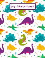 My Sketchbook: Dinosaur pattern, Large Sketchbook, 120 pages, 8.5 by 11 1080723633 Book Cover