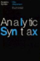 Analytic Syntax 0226398803 Book Cover