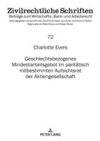 Geschlechtsbezogenes Mindestanteilsgebot Im Paritaetisch Mitbestimmten Aufsichtsrat Der Aktiengesellschaft 3631773242 Book Cover