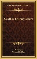 Goethe's Literary Essays 1145329721 Book Cover