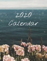 2020 Calendar: Monthly 2020 Calendar with Moody Nature Pictures, Melancholic Beach Flowers Cover 1686013418 Book Cover