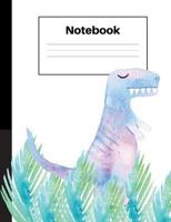 Notebook: Dinosaur Tyrannosaurus Rex, Blue Ferns, Handwriting, Notebook Home Office School Student Teacher Homeschool, 7.4 x 9.7 in, 200 pages kids, school, home, students, teachers 1724528289 Book Cover