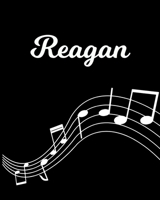 Reagan: Sheet Music Note Manuscript Notebook Paper Personalized Custom First Name Initial R Musician Composer Instrument Composition Book 12 Staves a Page Staff Line Notepad Notation Guide Create Comp 1704080436 Book Cover