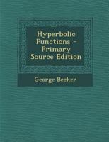 Hyperbolic Functions 1022142089 Book Cover