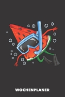 Wochenplaner: Tauchende Wassermelone DIN A5 florales Inlay - Wochenkalender 52 Wochen für Trendsetter (schwarz) (German Edition) 1687682259 Book Cover