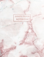Graph Paper Notebook: Pink and White Grey Marble | 8.5 x 11 - 5 x 5 Squares per inch | 100 Quad Ruled Pages | Cute Graph Paper Composition Notebook ... Students (Math and Science School Essentials) 1689668962 Book Cover