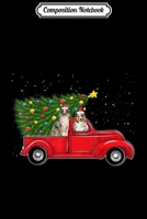Composition Notebook: Australian Shepherd Dog Christmas On Red Car Truck Xmas Tree Journal/Notebook Blank Lined Ruled 6x9 100 Pages 1671954890 Book Cover