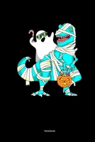 Notebook: 6x9 Graph Paper Funny Halloween Dinosaur Logbook T Rex Dressed As Mummy Pumpkin Ghost 169751247X Book Cover