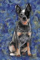 Australian Cattle Dog: Notebook Blank College-Ruled Lined in Van Gogh Starry Night Art Style 1795744308 Book Cover