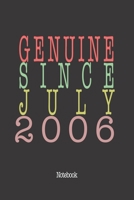 Genuine Since July 2006: Notebook 1657962482 Book Cover