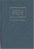 Ralph Waldo Emerson: A Descriptive Bibliography (Pittsburgh Series in Bibliography) 0822934523 Book Cover