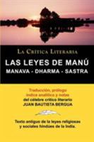 LAS LEYES DE MANU: Manava - Dharma - Sastra. 8470831461 Book Cover