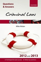 Q & A Revision Guide: Criminal Law 2012 and 2013 (Law Questions & Answers) 0199697604 Book Cover