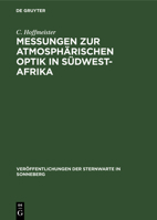 Messungen Zur Atmosphärischen Optik in Südwest-Afrika 311253641X Book Cover