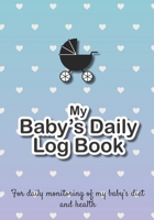 Baby Daily Log Book: Newborn feeding chart | Breastfeeding tracker | Baby tracking journal | 185 pages, 7x10 inches | Paperback | mauve blue background with white heart motif, black headband 171265229X Book Cover