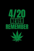 4/20 Never Remember: Weekly School Planner - 6x9 - 120 pages - Sections to record Notes, Homework, to-do list, Monday through Friday columns - Matte Cover School Timetable Logbook 1651162875 Book Cover